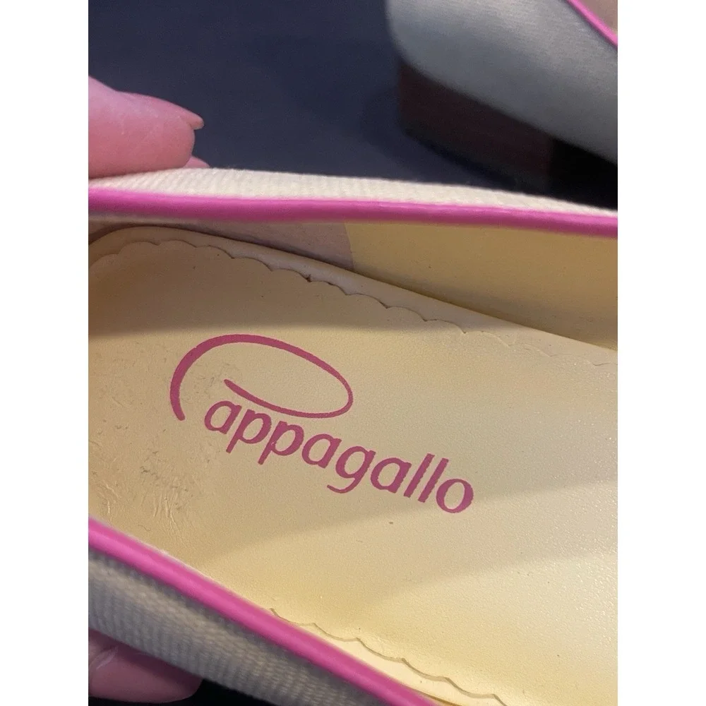 Vintage Pappagallo Overtime Yellow LinenFabric Woven Slip On Low Heel Sz 8.5 EUC